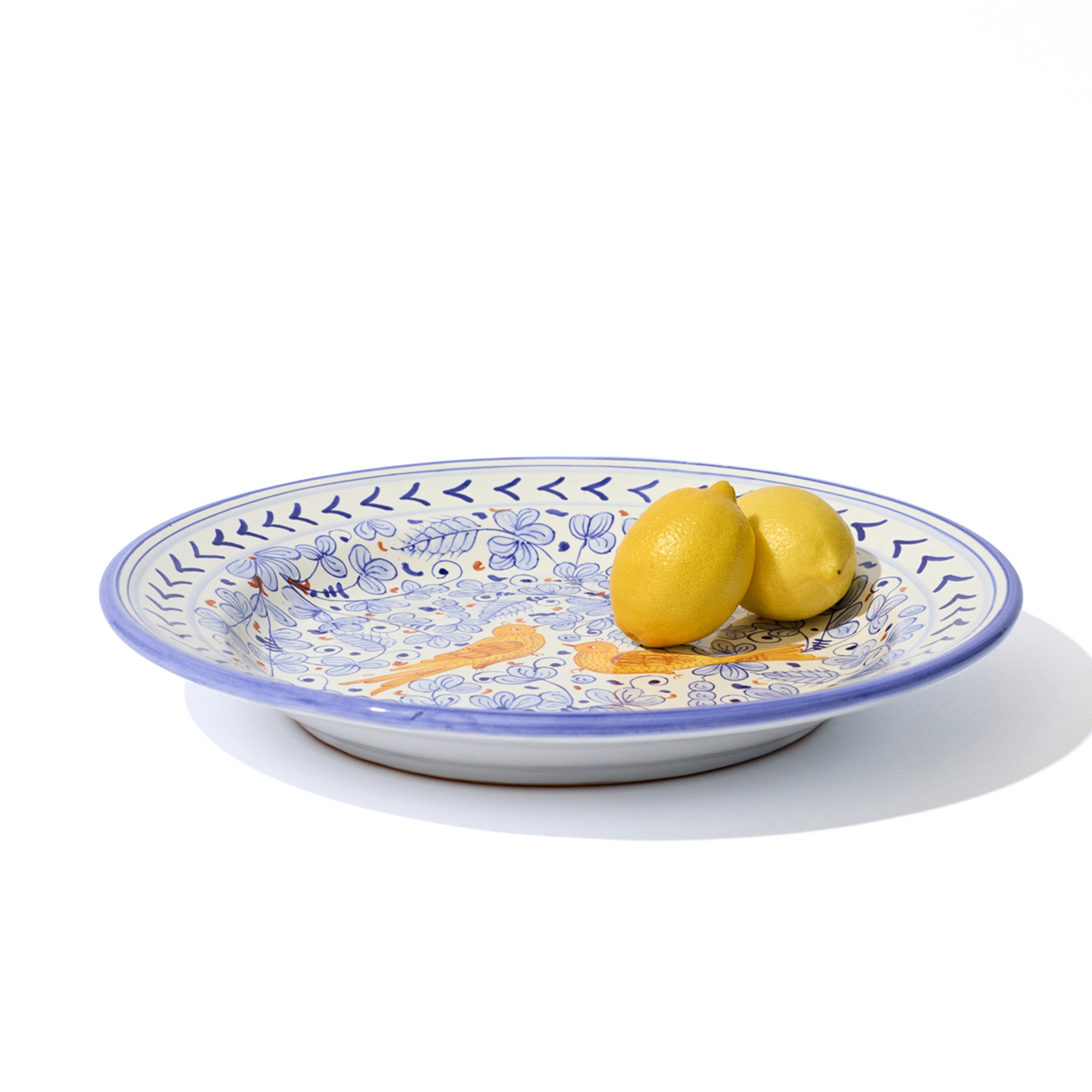 Deruta Deep Oval Serving Platter 38cm in Cornflower Blue