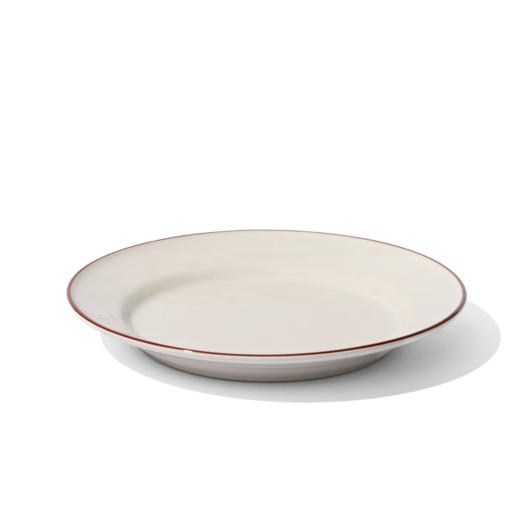 Beja Dinner Plate With Red Hand Painted Rim