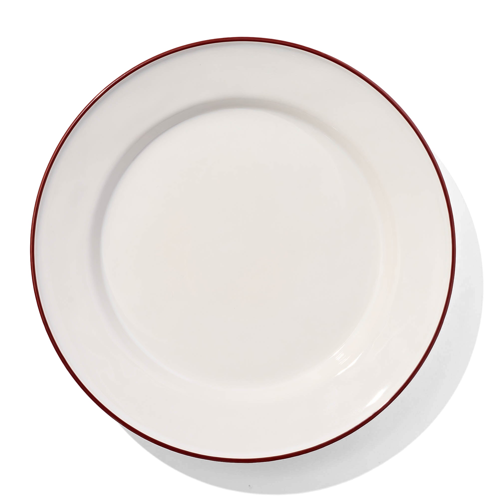 Beja Dinner Plate With Red Hand Painted Rim