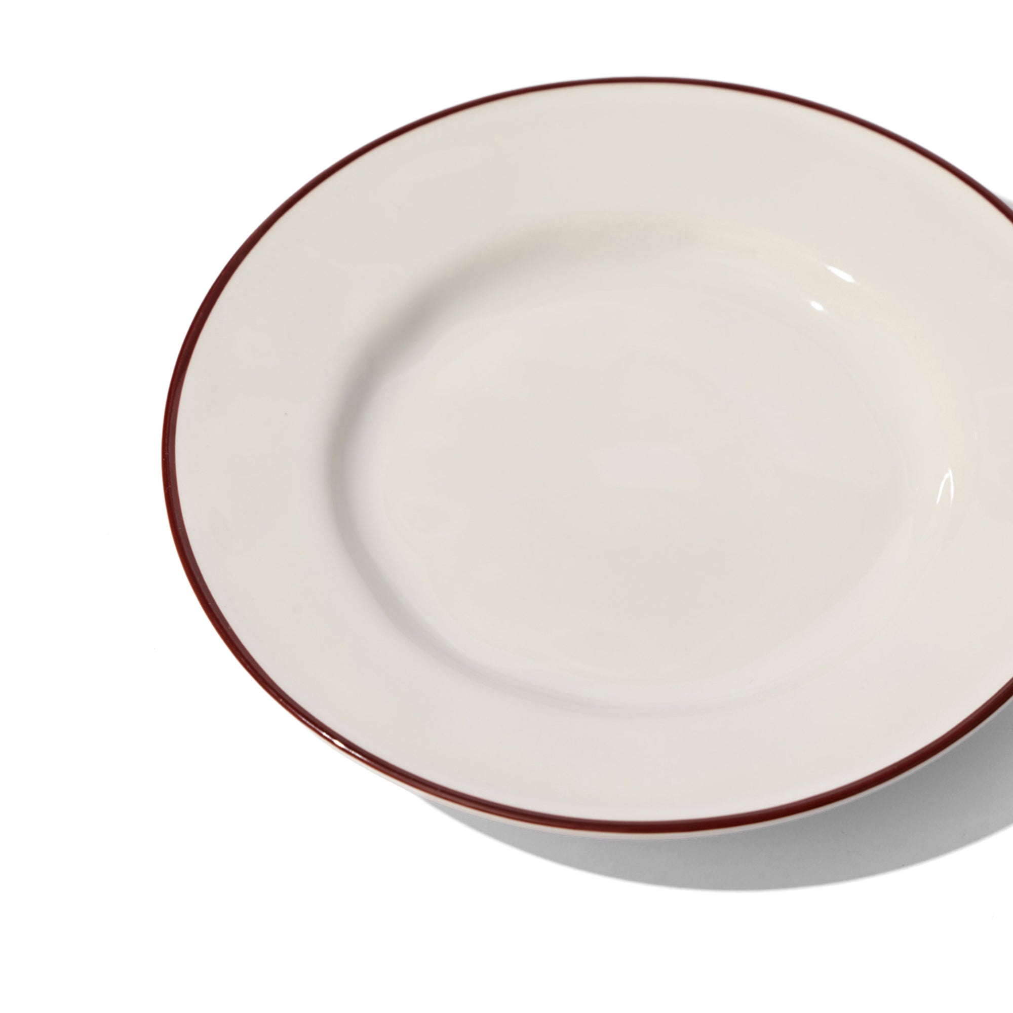 Beja Side Plate White With Red Hand Painted Rim