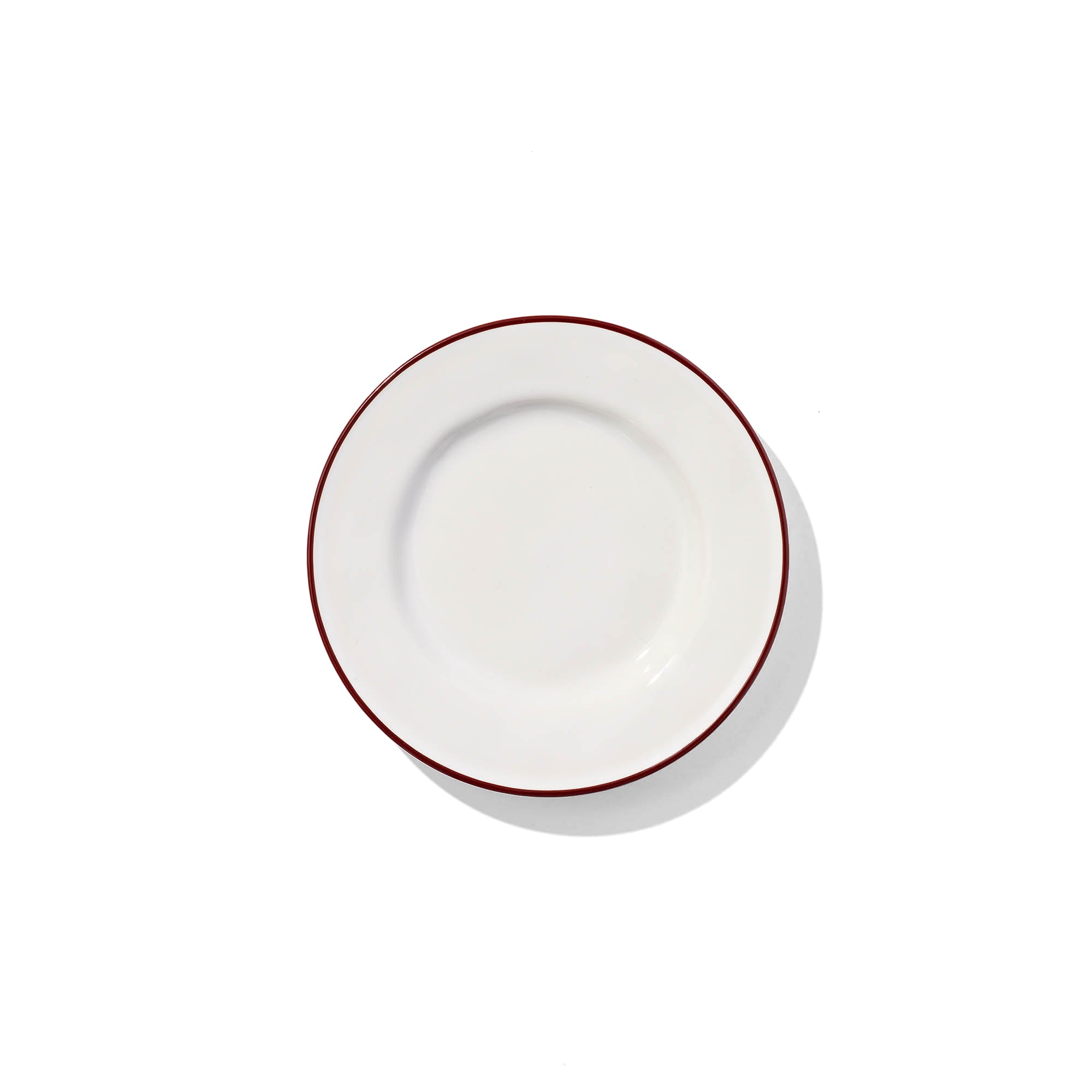 Beja Side Plate White With Red Hand Painted Rim