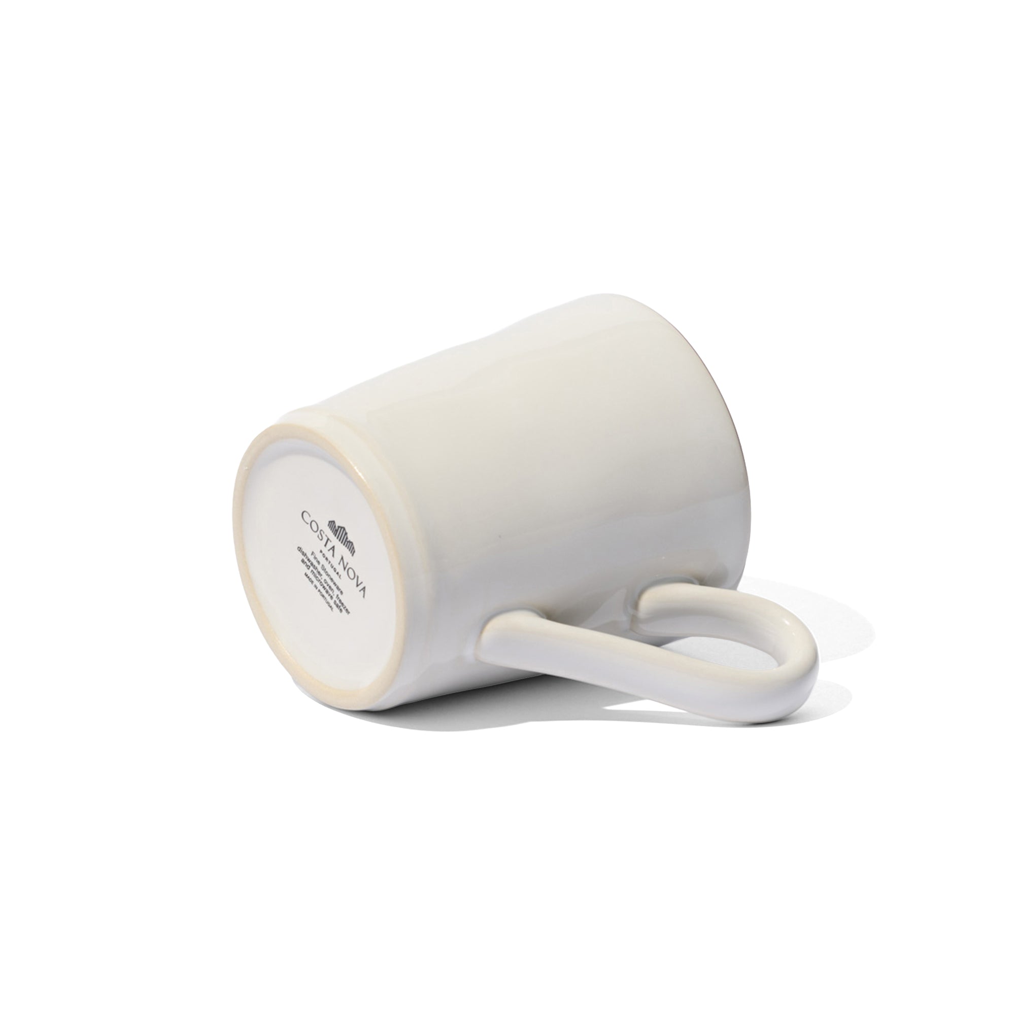 Beja Mug White With Red Hand Painted Rim