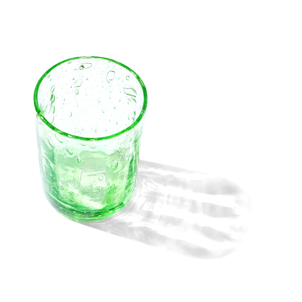 Hand Blown Water Glass in Bottle Green