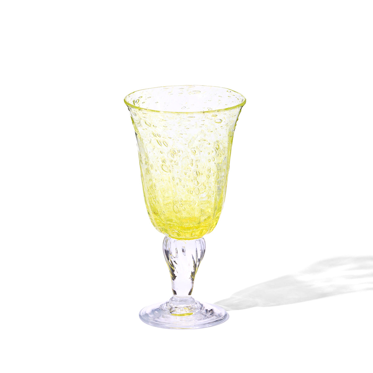 Hand Blown Stemmed Glass in Citrine