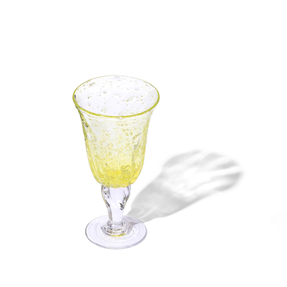 Hand Blown Stemmed Glass in Citrine
