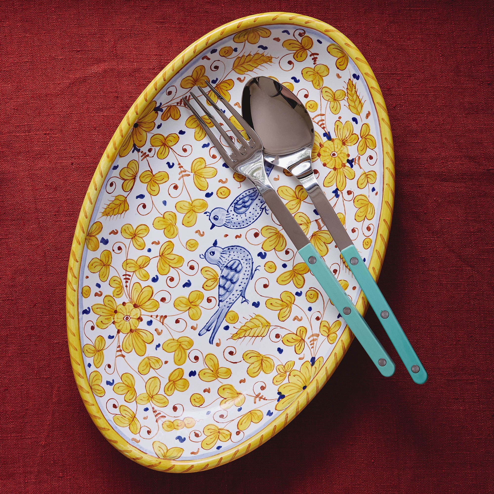 Bistrot Solid Serving Set in Turquoise