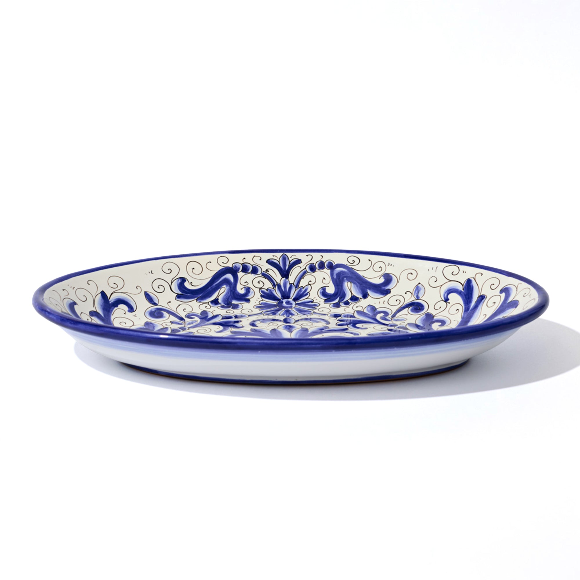 Deruta Deep Serving Platter 36 x 22.5cm in Cobalt