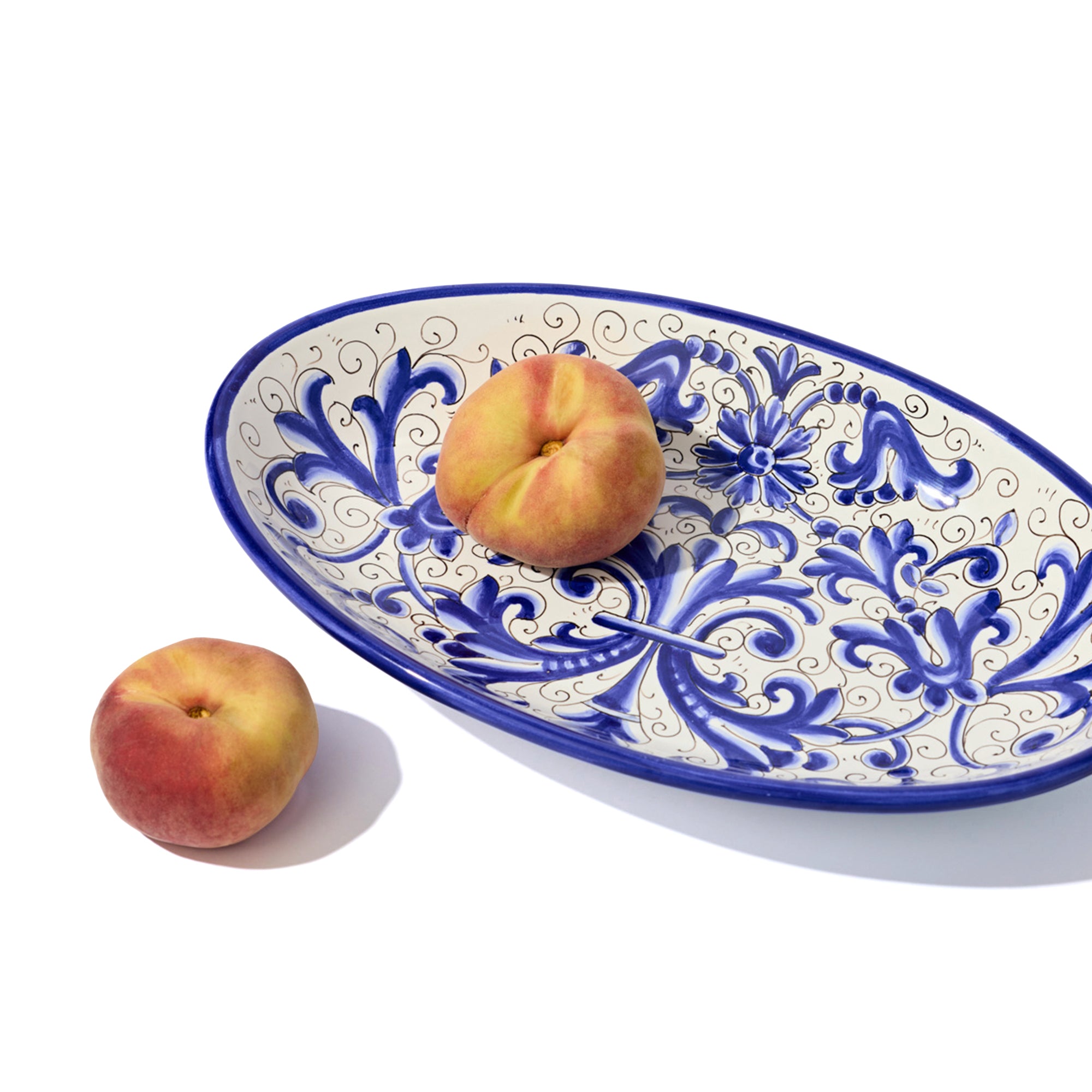 Deruta Deep Serving Platter 36 x 22.5cm in Cobalt