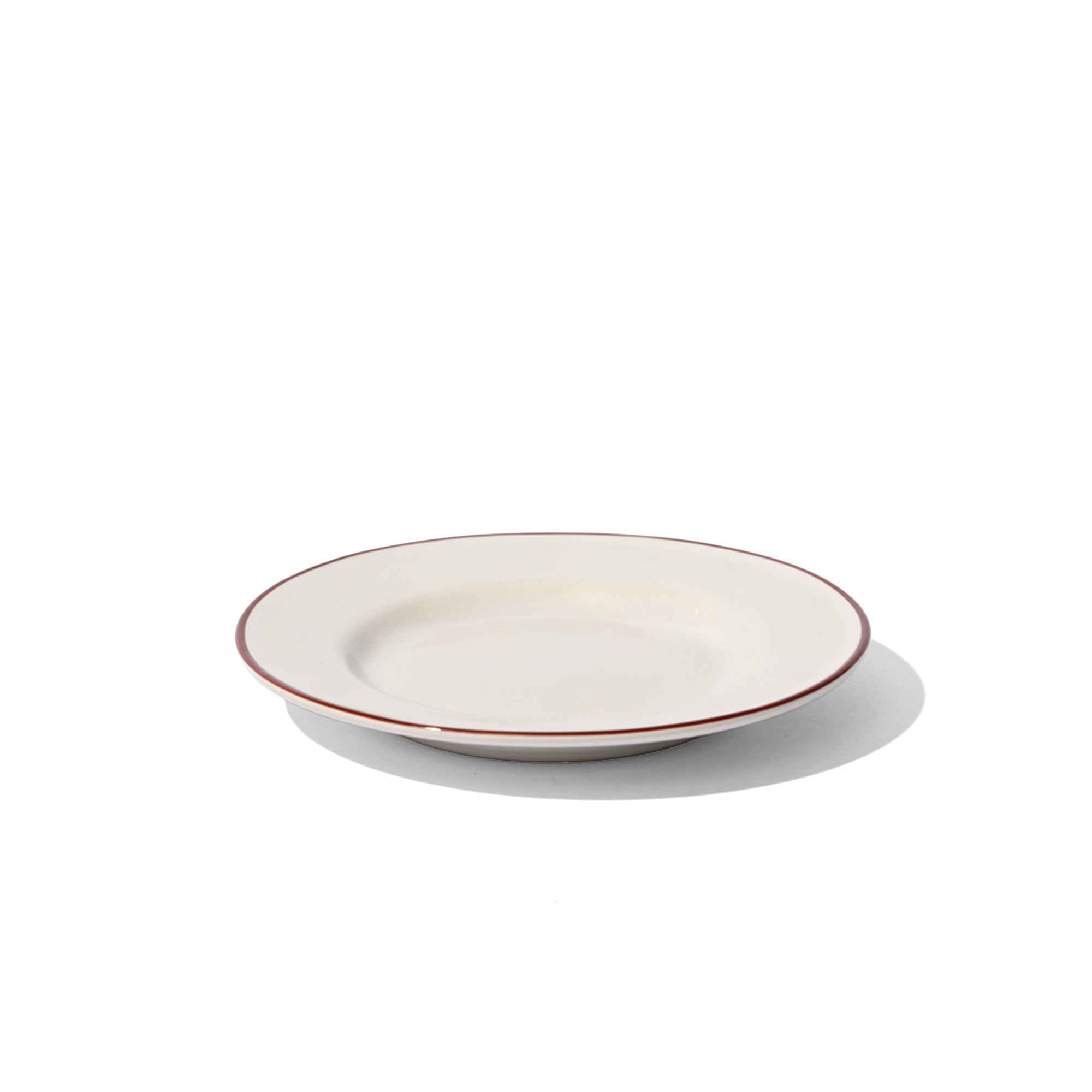 Beja Side Plate White With Red Hand Painted Rim