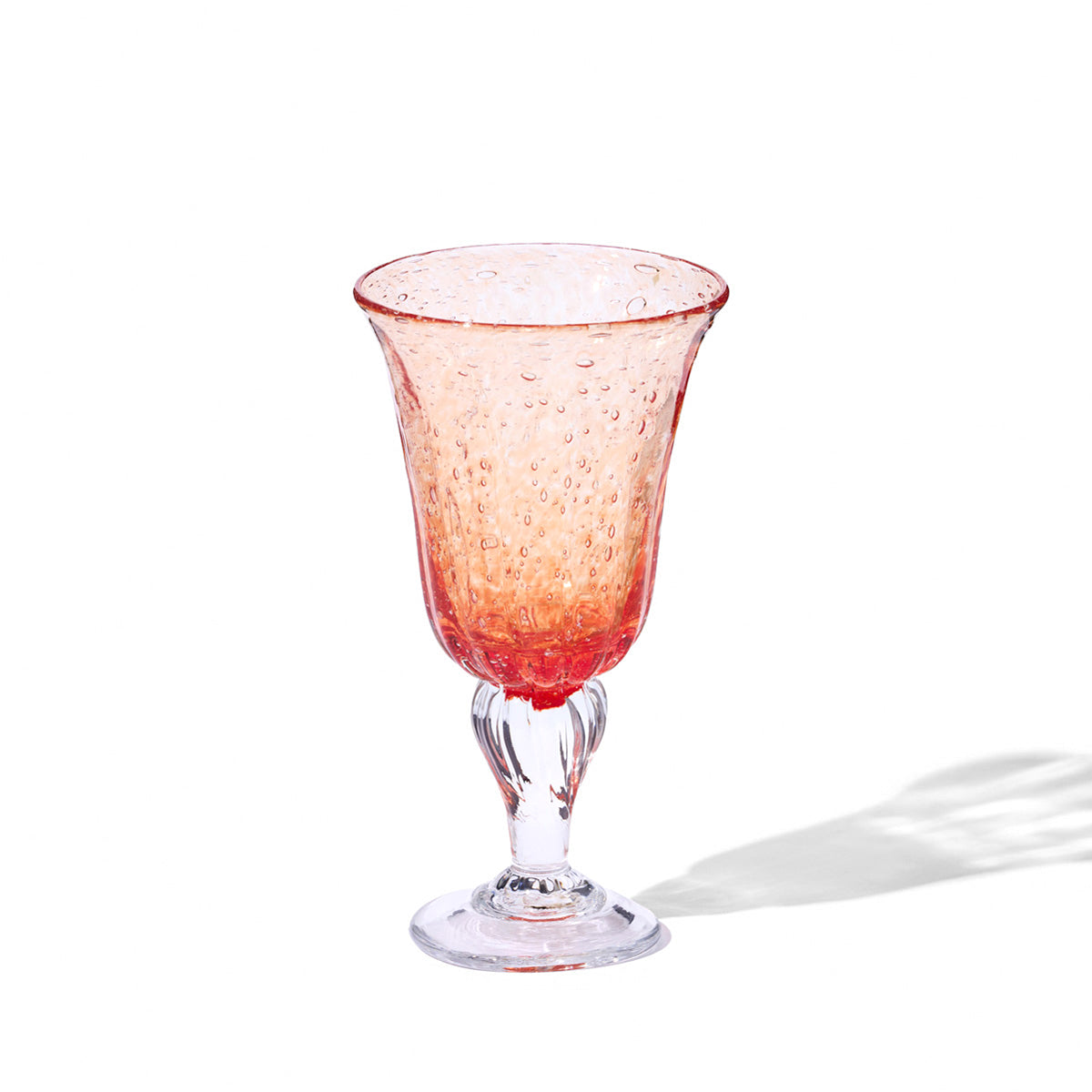 Hand Blown Stemmed Glass in Tangerine