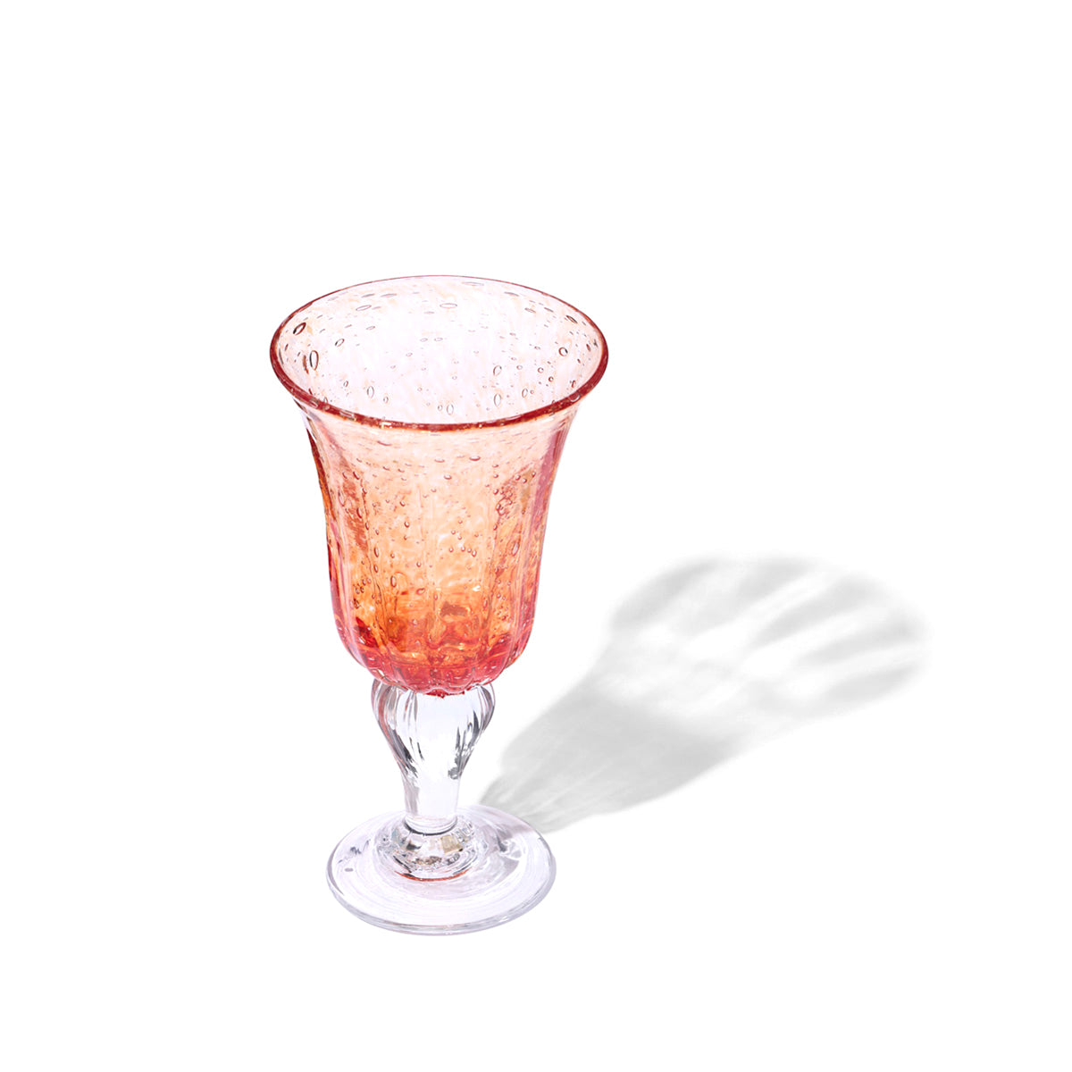 Hand Blown Stemmed Glass in Tangerine