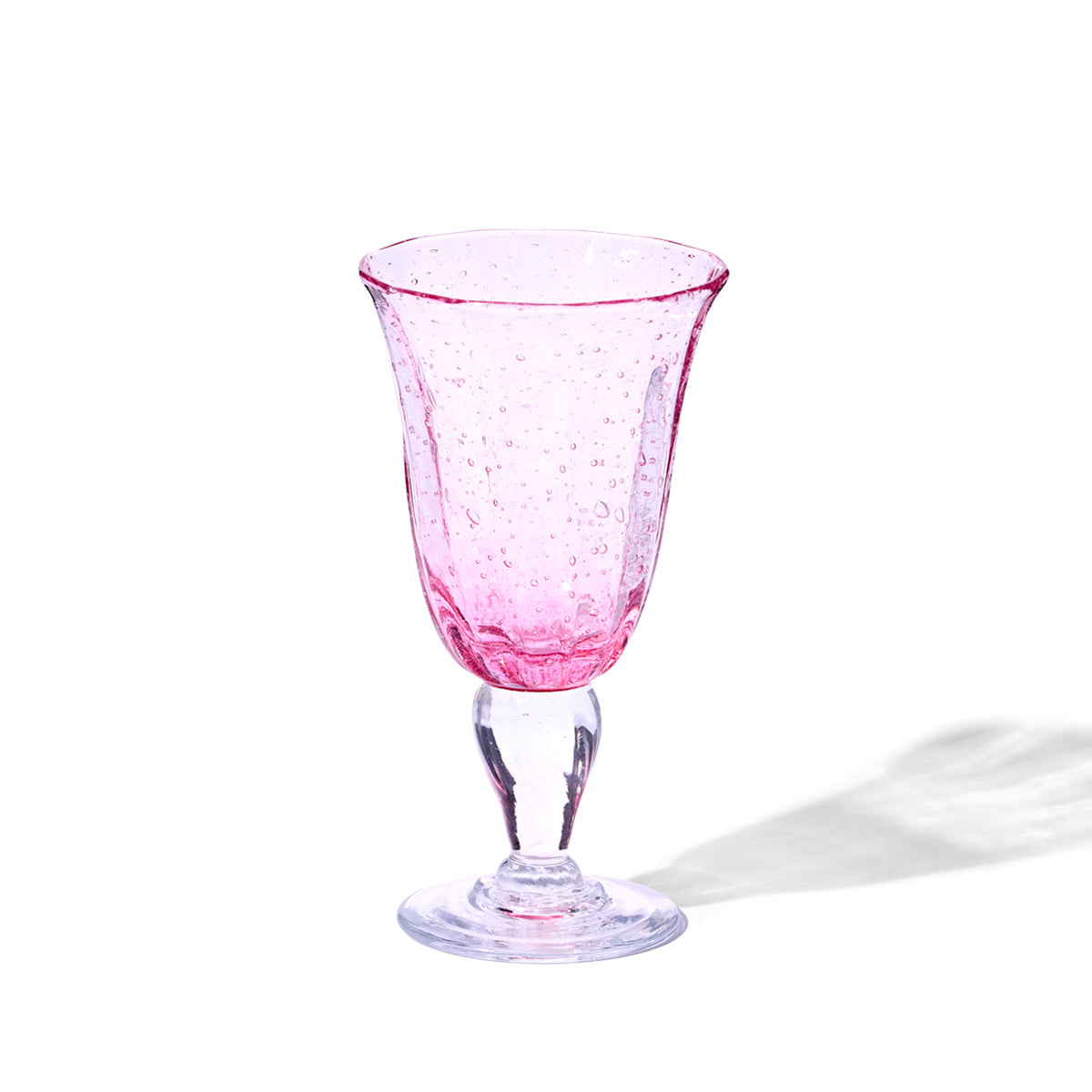Hand Blown Stemmed Glass in Magenta