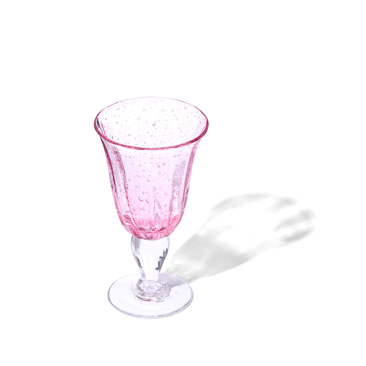 Hand Blown Stemmed Glass in Magenta