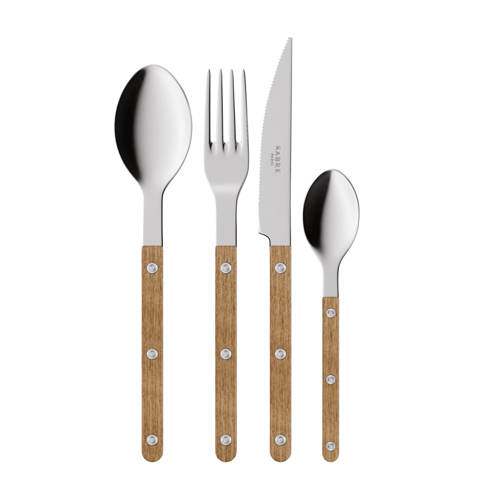 Sabre Bistrot 4-Piece Cutlery Set Teak – French Made - WARE.store