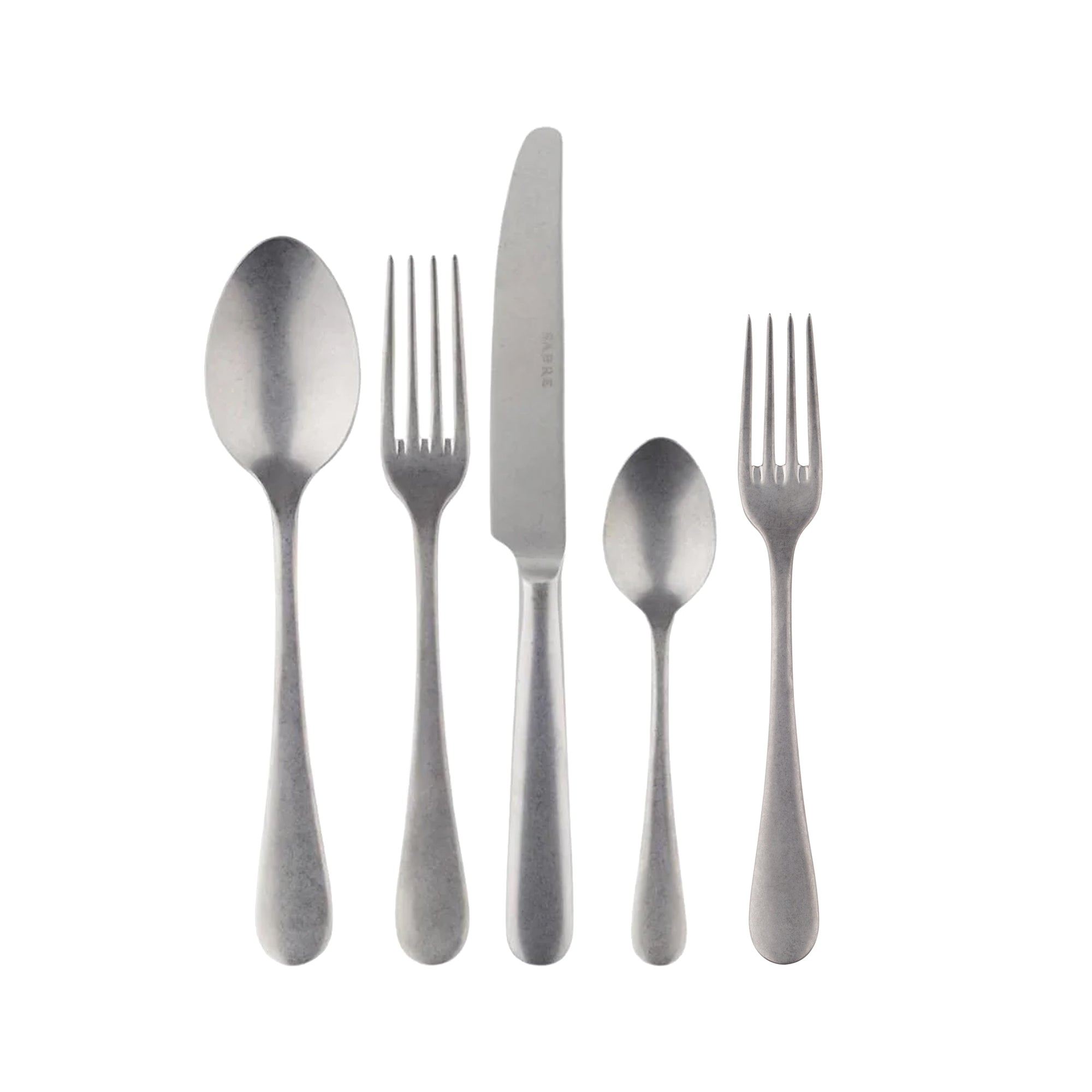 Marius 5 Piece Cutlery Set in Aged Stainless Steel