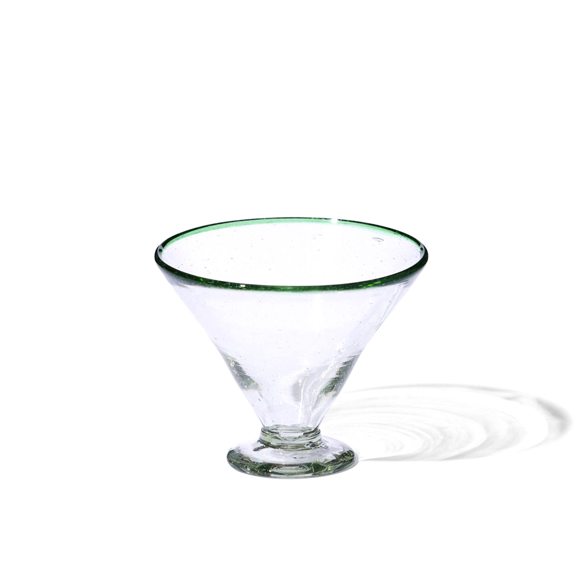 Green Rim Margarita Glass, set of 2