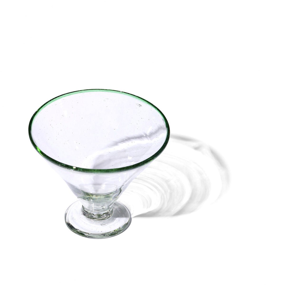 Green Rim Margarita Glass, set of 2